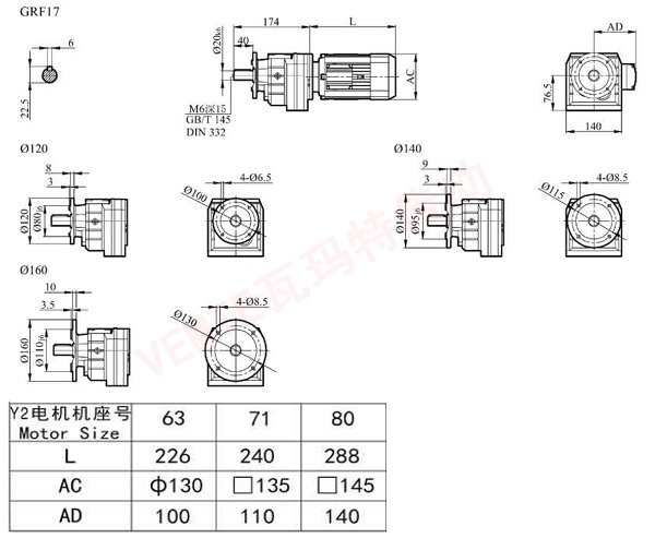 RF17減速機(jī)尺寸圖紙